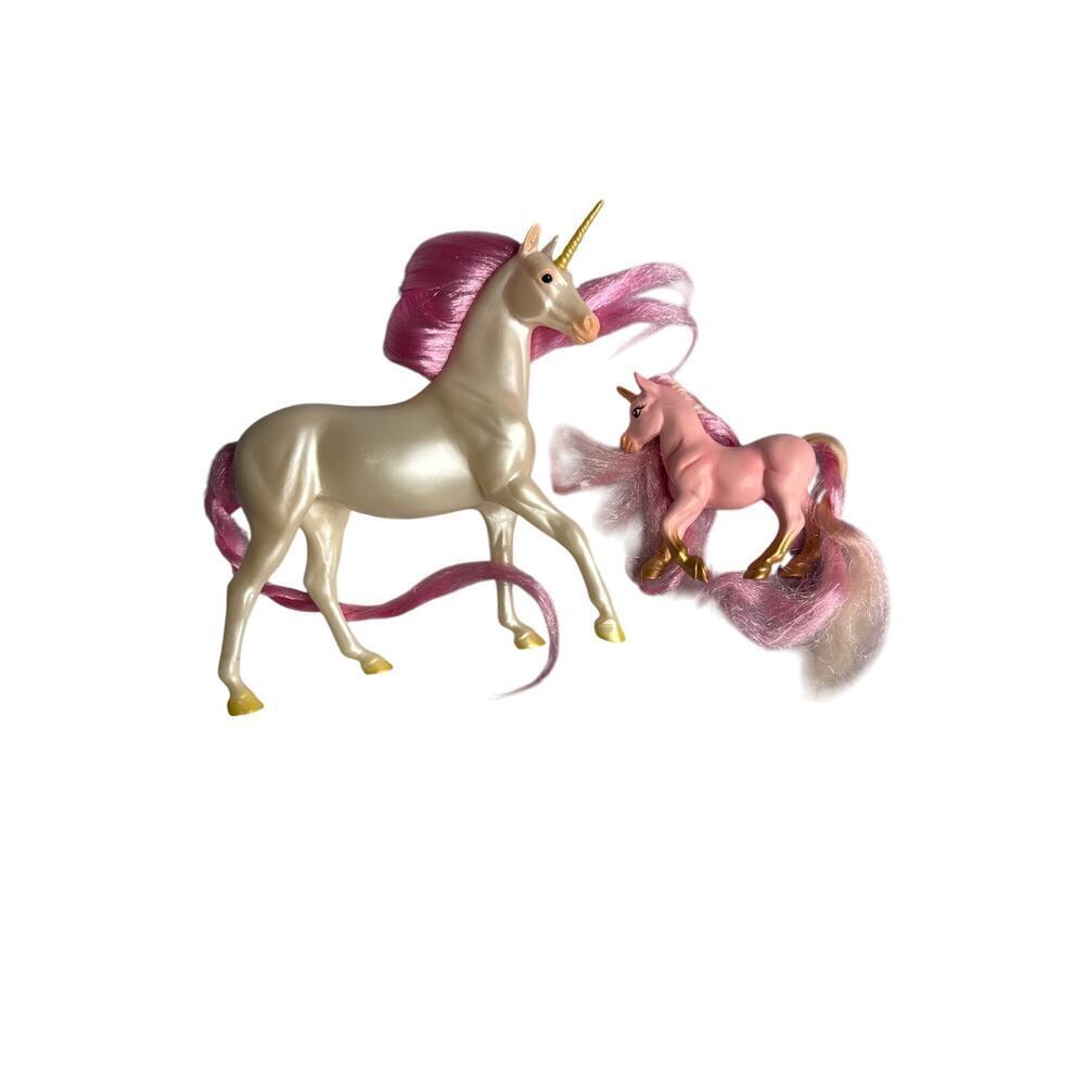 Breyer Unicorn Lot of 2 Traditional & Mini Pink White Horses Collectible